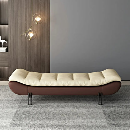 Bancs de chambre modernes sans accoudoirs, recouverts de tissu orange