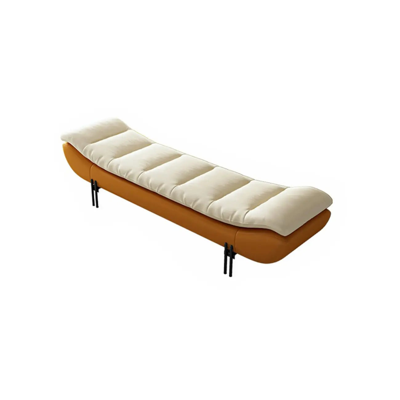 Bancs de chambre modernes sans accoudoirs, recouverts de tissu orange