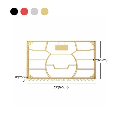 Étagère murale à plusieurs niveaux en métal doré pour bouteilles de vin et verres