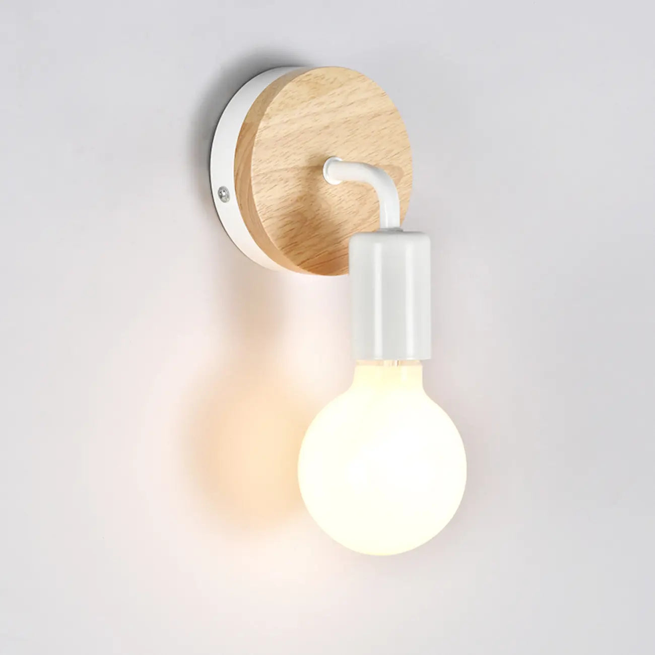 Applique murale moderne à LED pour salle de bain, en bois.