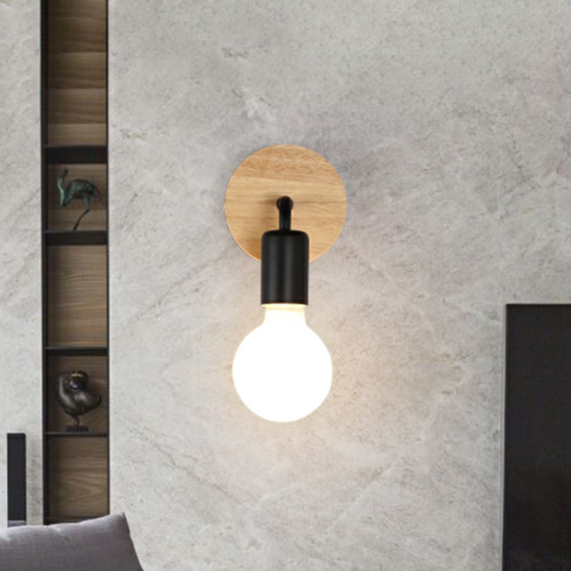 Applique murale moderne à LED pour salle de bain, en bois.