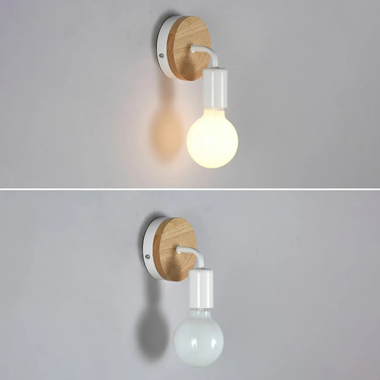 Applique murale moderne à LED pour salle de bain, en bois.
