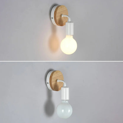Applique murale moderne à LED pour salle de bain, en bois.