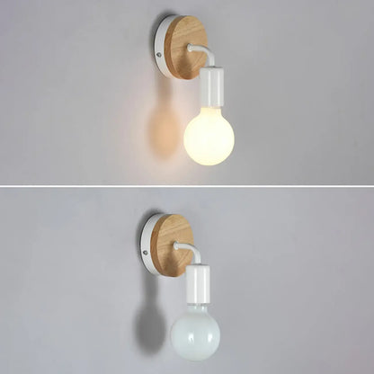 Applique murale moderne à LED pour salle de bain, en bois.