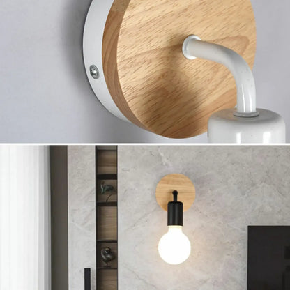 Applique murale moderne à LED pour salle de bain, en bois.