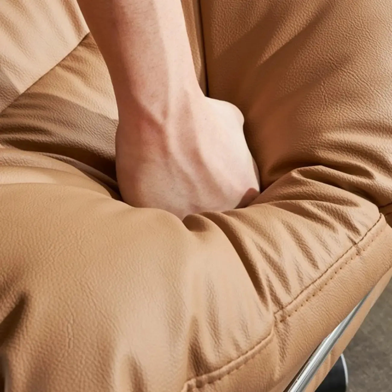 Fauteuil de direction ergonomique inclinable en cuir avec repose-pieds