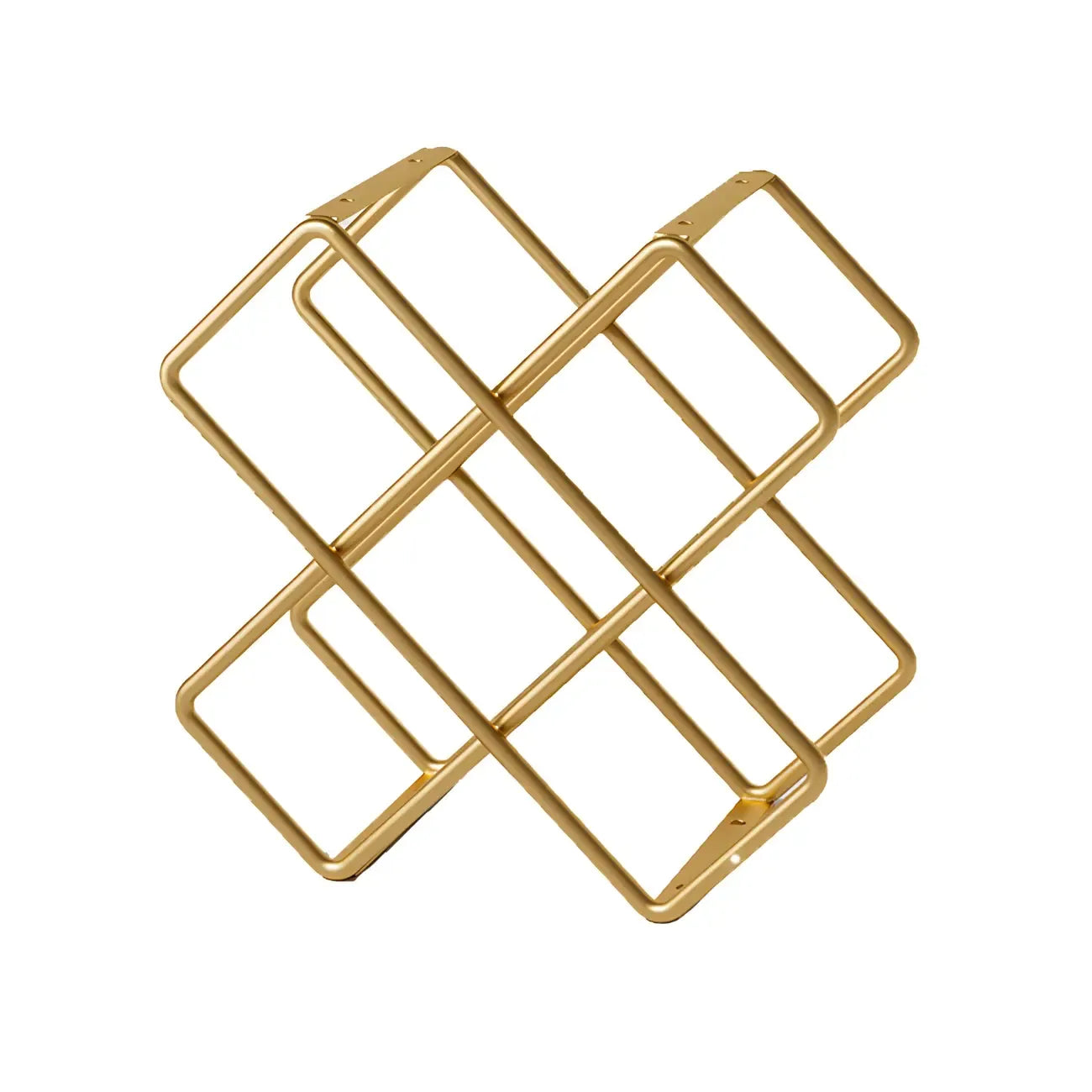 Porte-bouteilles de table empilable en métal doré