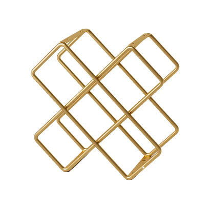 Porte-bouteilles de table empilable en métal doré