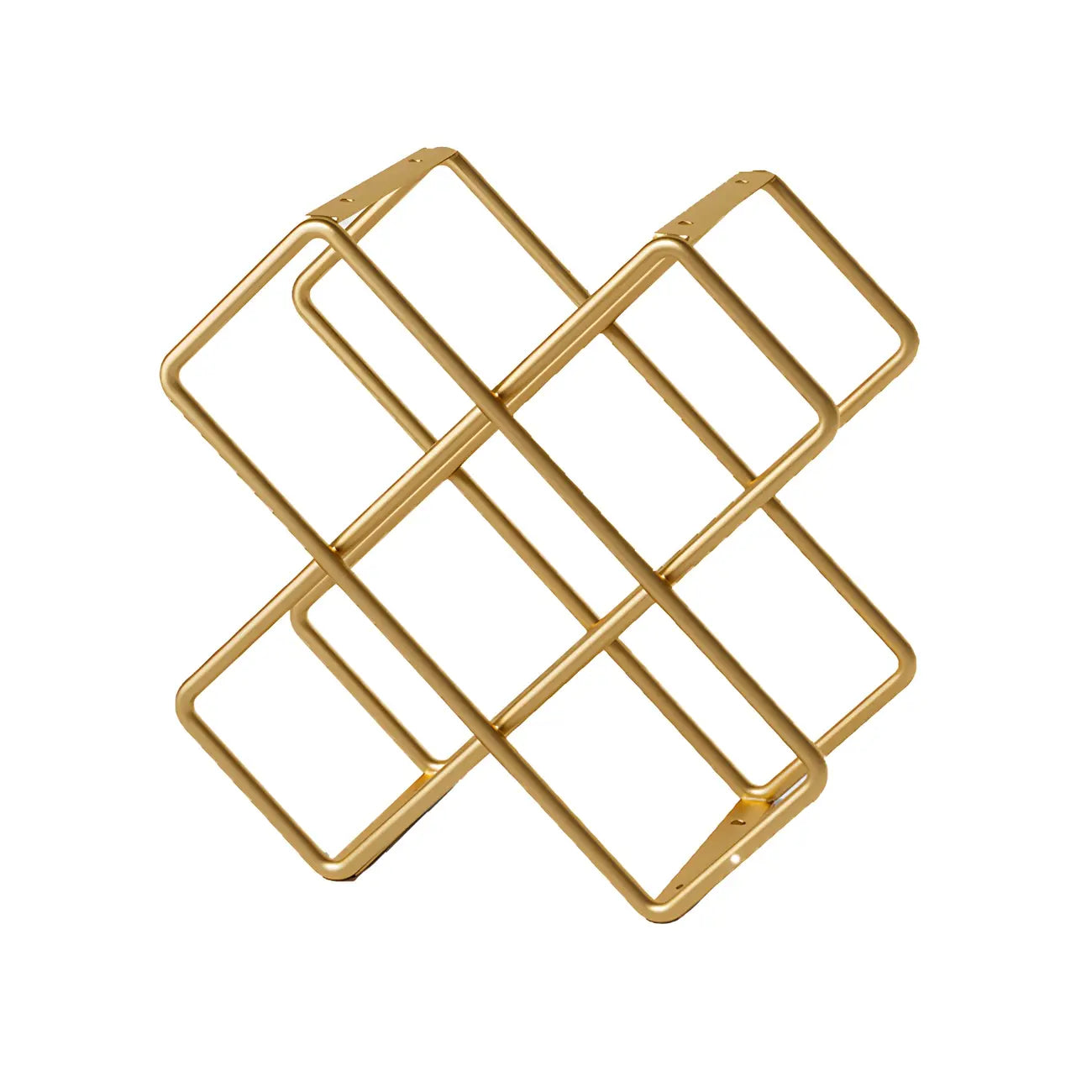 Porte-bouteilles de table empilable en métal doré