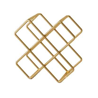 Porte-bouteilles de table empilable en métal doré