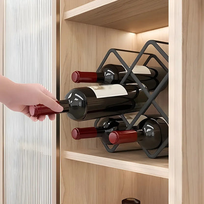 Porte-bouteilles de table empilable en métal doré