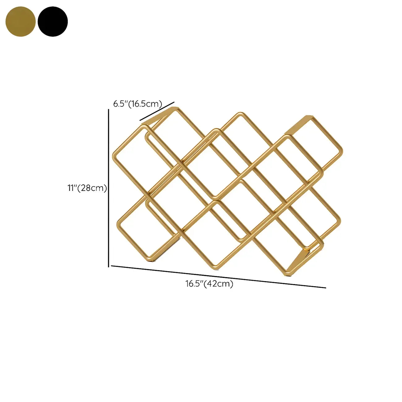 Porte-bouteilles de table empilable en métal doré