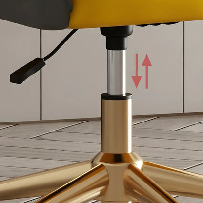 Fauteuil de bureau pivotant moderne en cuir jaune