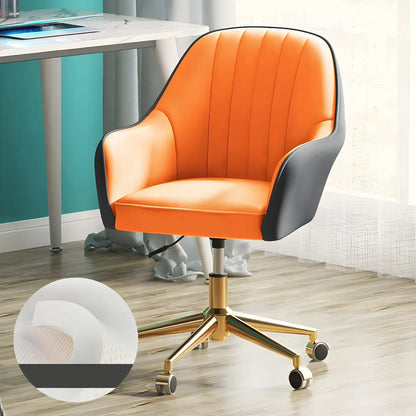 Fauteuil de bureau pivotant moderne en cuir jaune