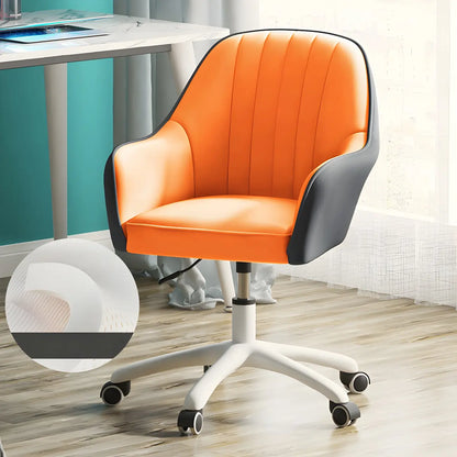 Fauteuil de bureau pivotant moderne en cuir jaune