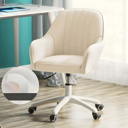Fauteuil de bureau pivotant moderne en cuir jaune