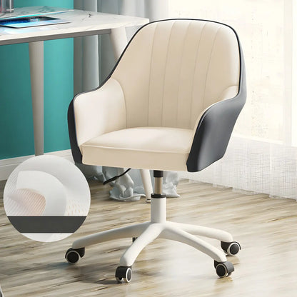 Fauteuil de bureau pivotant moderne en cuir jaune