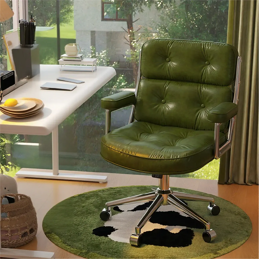 Chaise de bureau ergonomique moderne en cuir, réglable et inclinable