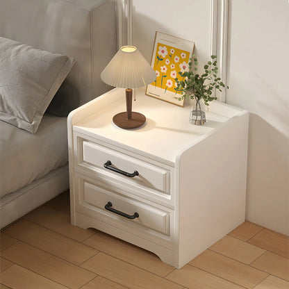 Table de chevet moderne en bois blanc avec plateau à 2 tiroirs