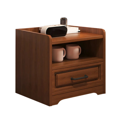 Table de chevet moderne en bois blanc avec plateau à 2 tiroirs