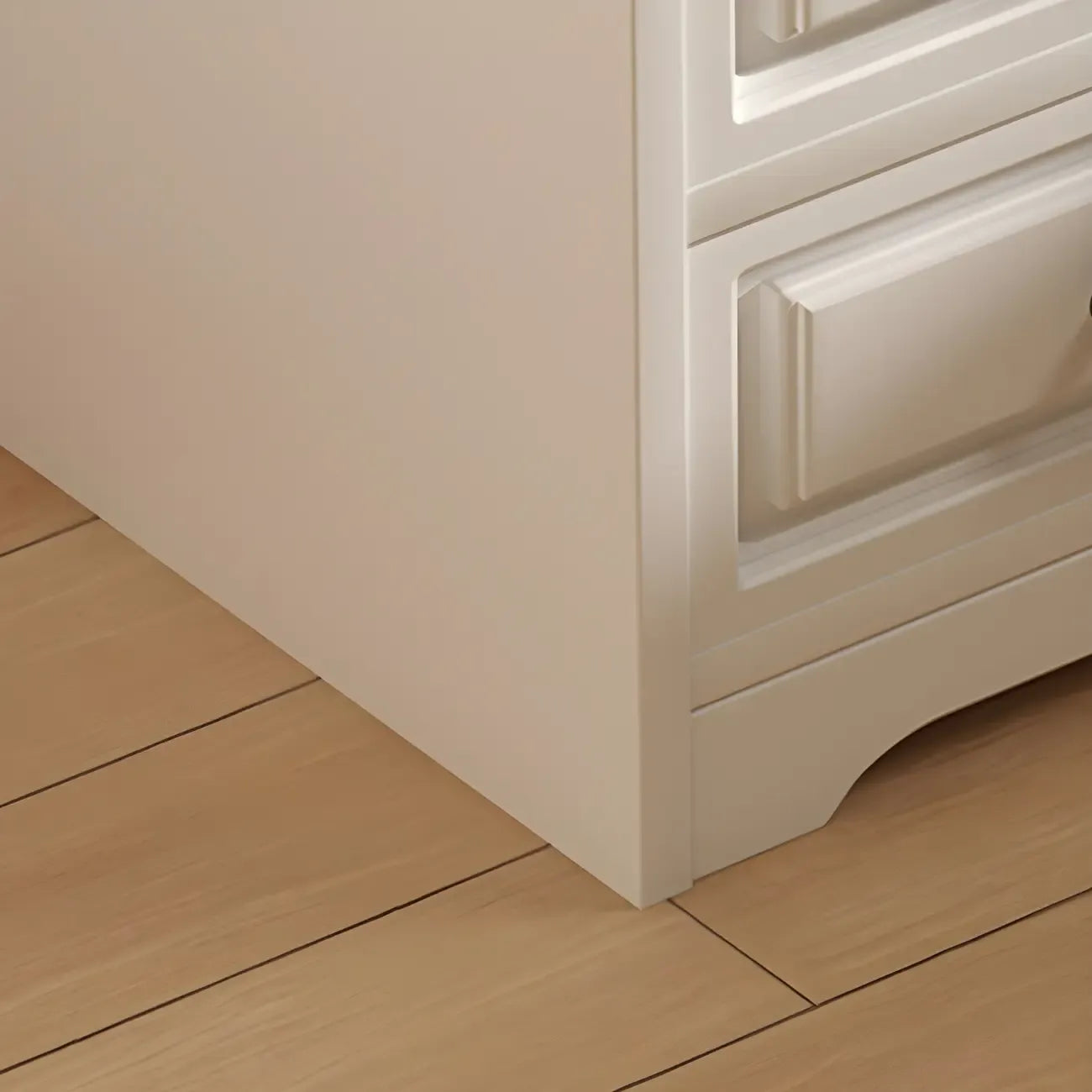 Table de chevet moderne en bois blanc avec plateau à 2 tiroirs