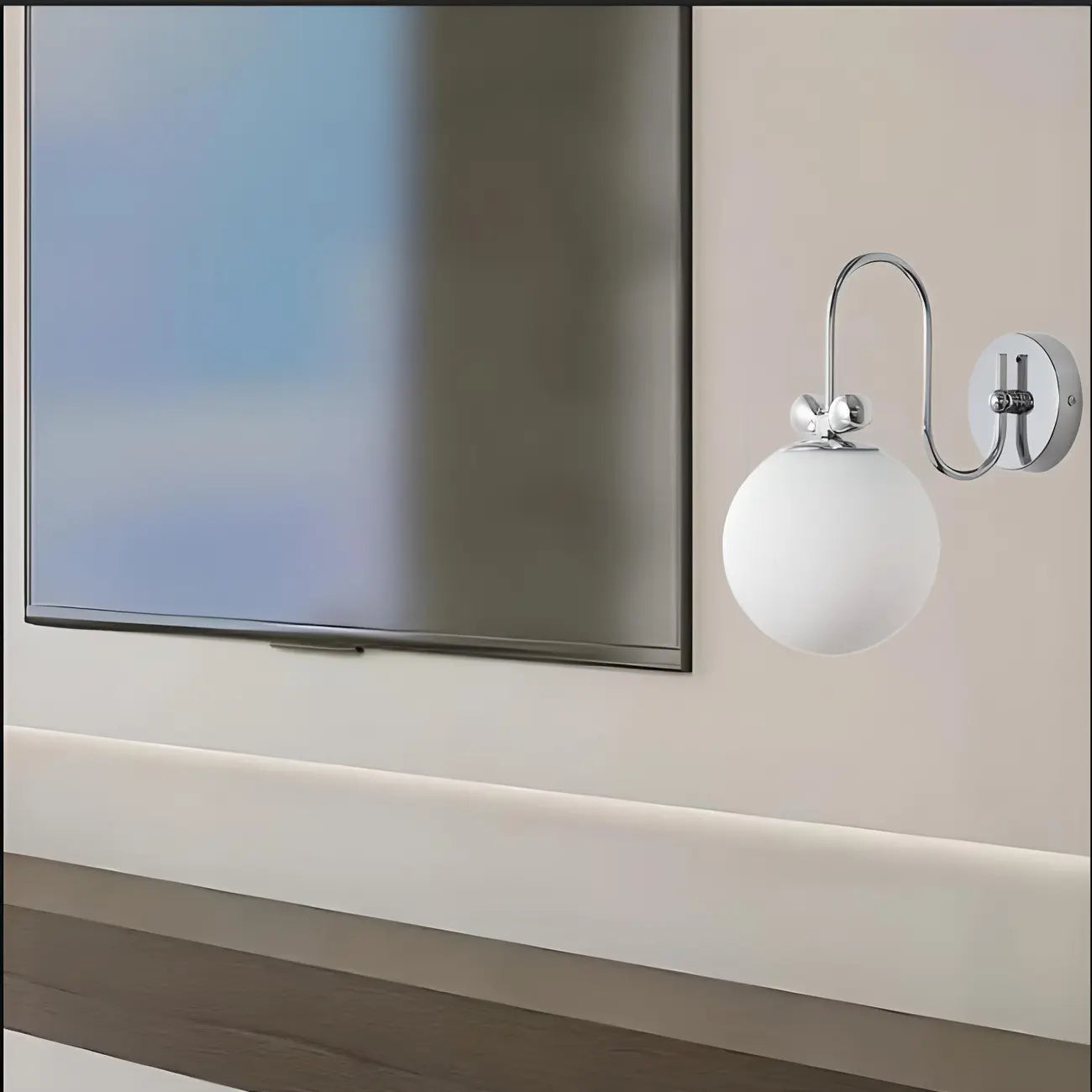 Applique murale LED Globe avec finition chromée pour chambre