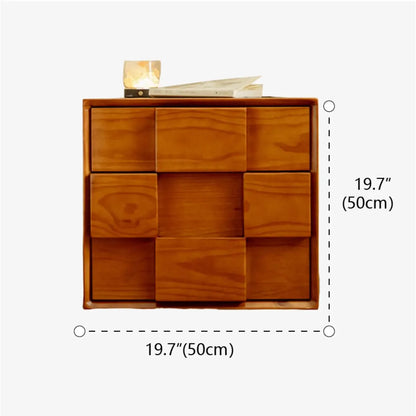 Table de chevet en bois de style moderne du milieu du siècle avec 2 tiroirs