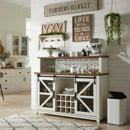 Armoire de rangement traditionnelle américaine en bois pour bar à vin