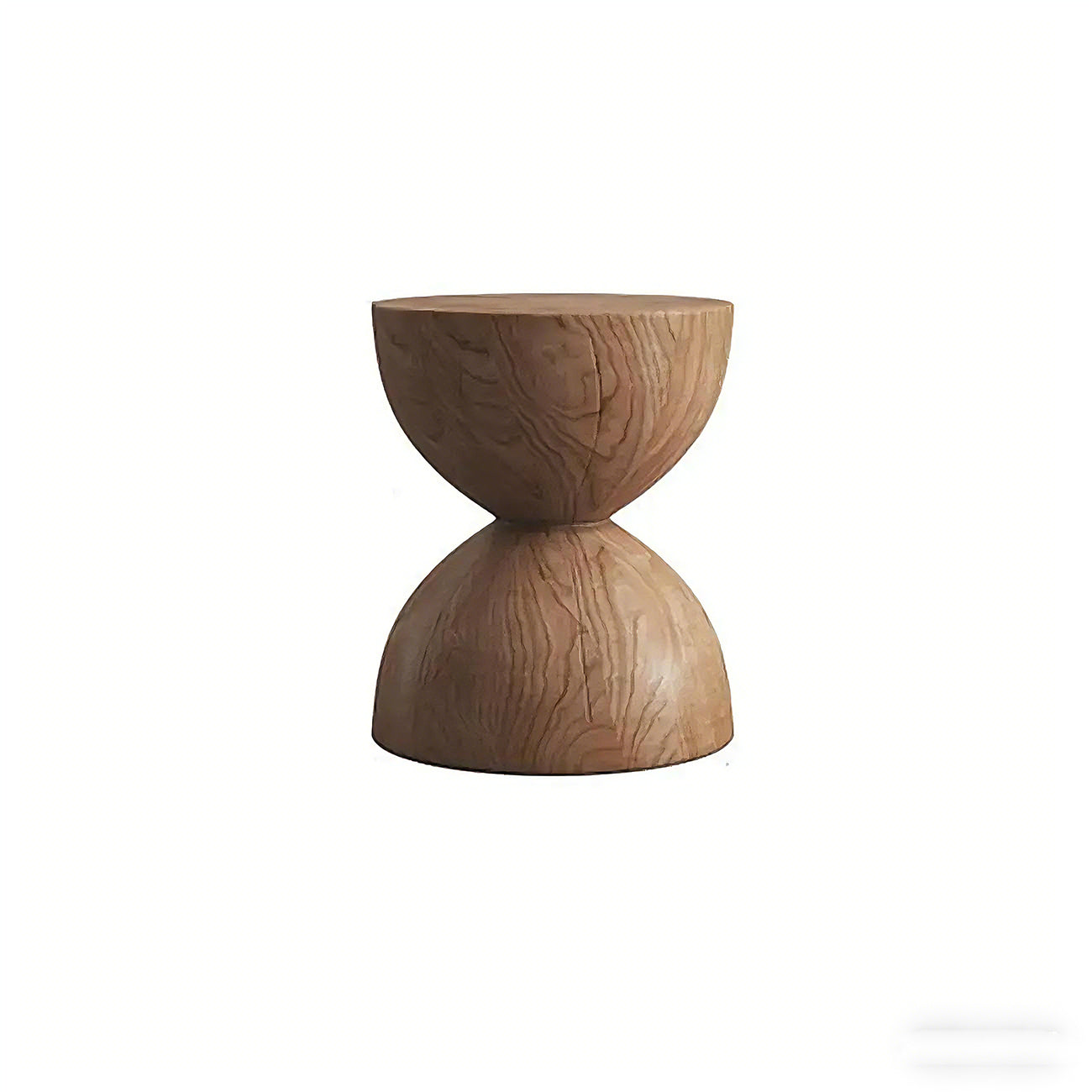 Table d'appoint moderne en bois en forme de tambour avec plateau rabattable pour salon