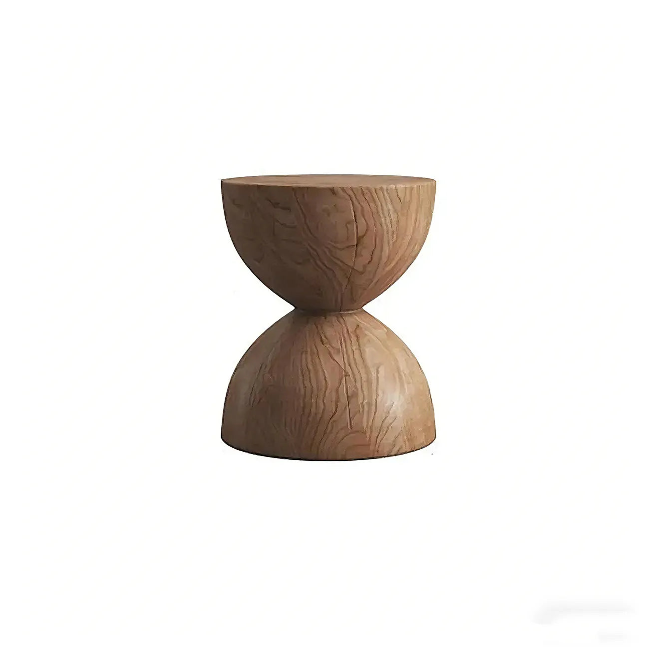 Table d'appoint moderne en bois en forme de tambour avec plateau rabattable pour salon