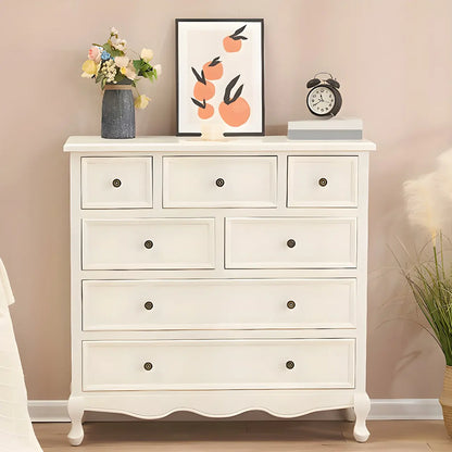 Coffre de rangement élégant et classique en bois laqué blanc et marron