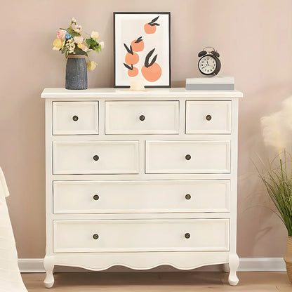 Coffre de rangement élégant et classique en bois laqué blanc et marron