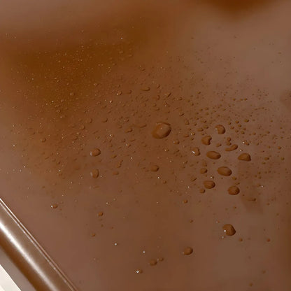 Coffre de rangement élégant et classique en bois laqué blanc et marron