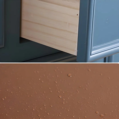 Coffre de rangement élégant et classique en bois laqué blanc et marron