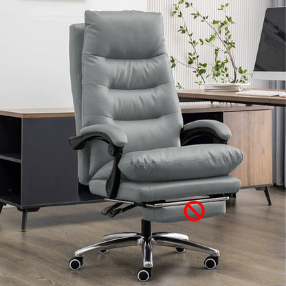 Fauteuil de direction ergonomique inclinable en cuir avec repose-pieds