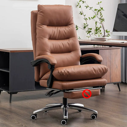 Fauteuil de direction ergonomique inclinable en cuir avec repose-pieds