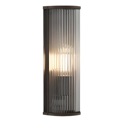 Applique murale d'extérieur verticale moderne en acier noir et acrylique transparent