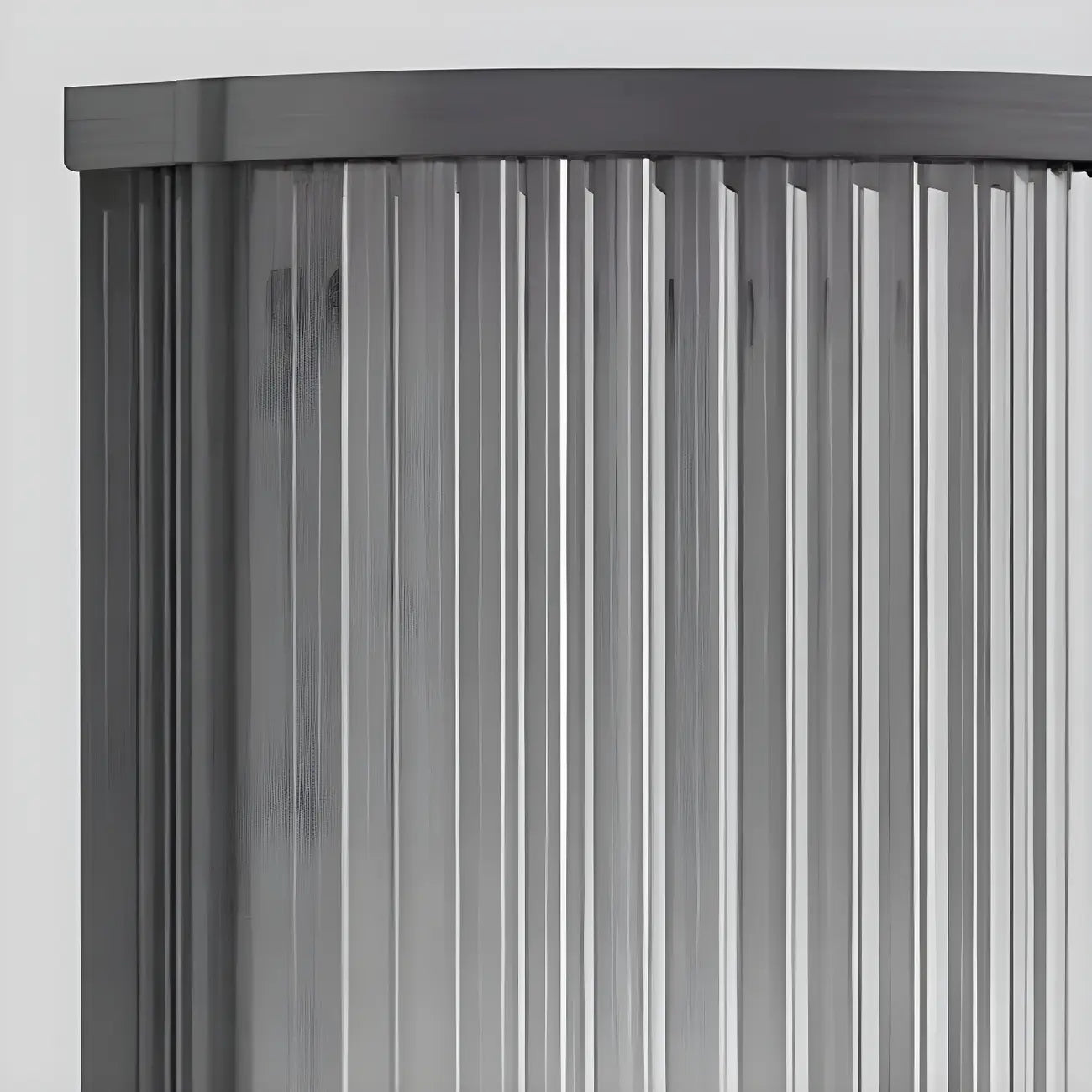 Applique murale d'extérieur verticale moderne en acier noir et acrylique transparent