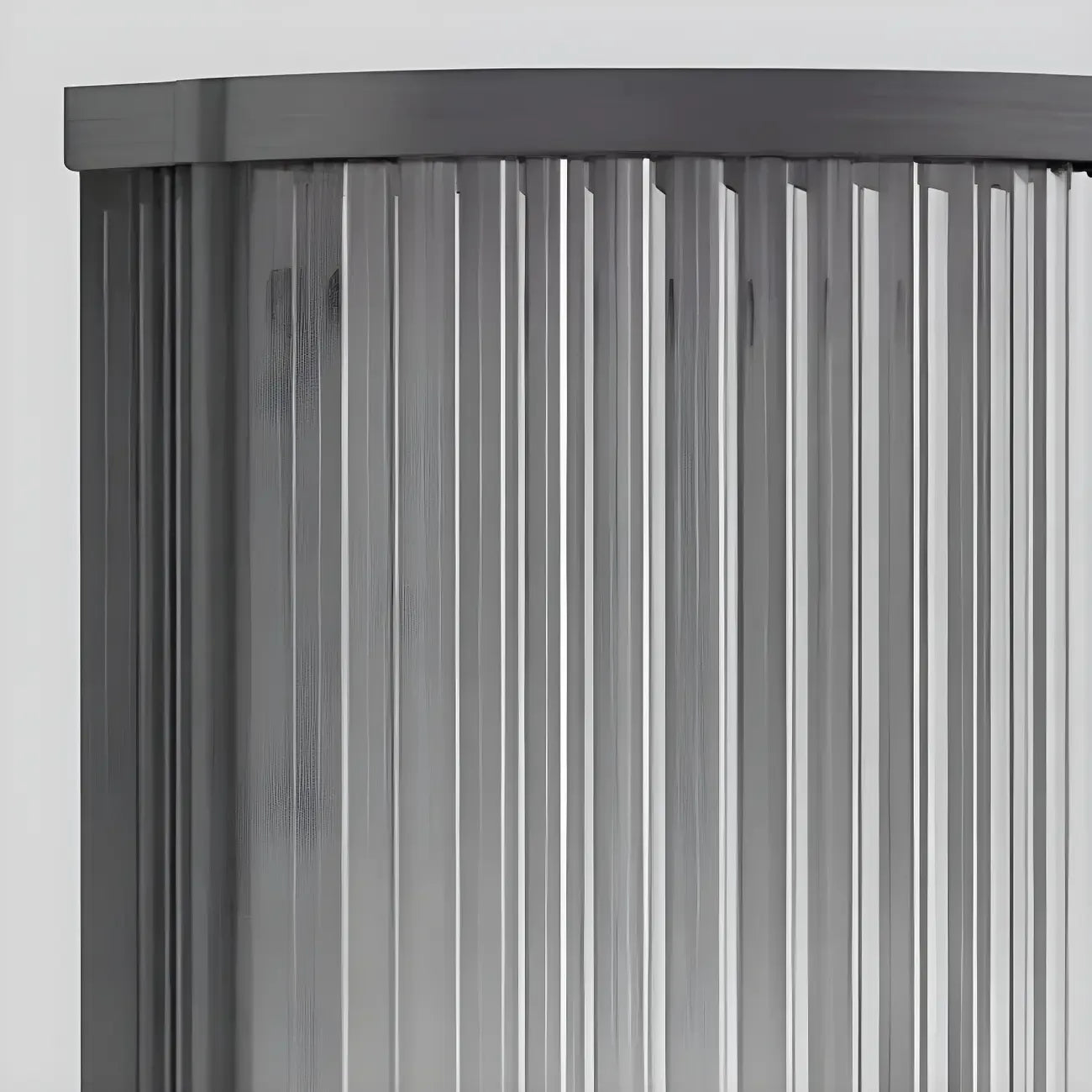 Applique murale d'extérieur verticale moderne en acier noir et acrylique transparent