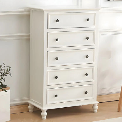 Coffre de rangement élégant et classique en bois laqué blanc et marron