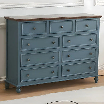 Coffre de rangement élégant et classique en bois laqué blanc et marron