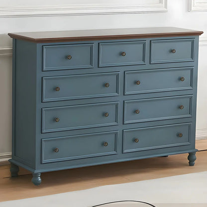 Coffre de rangement élégant et classique en bois laqué blanc et marron