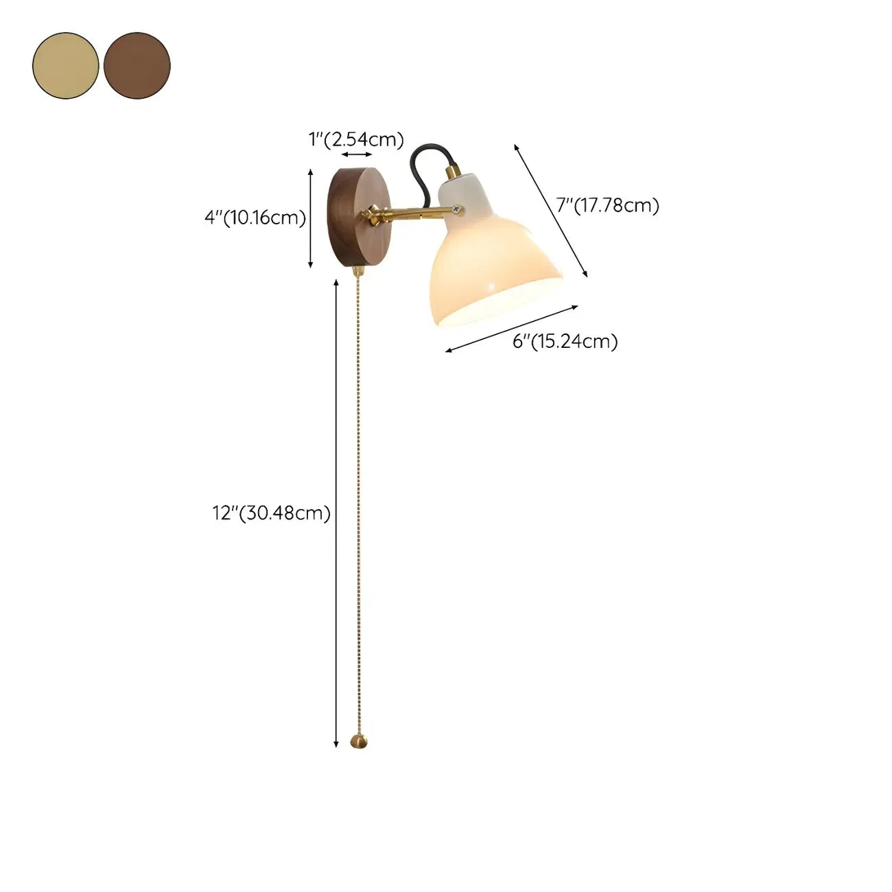 Applique murale de 12,5 à 22,5 cm avec chaînette pour la décoration de chambre