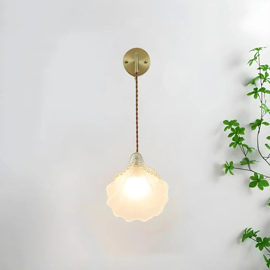 Applique murale en forme de coquillage avec chaînette pour salon