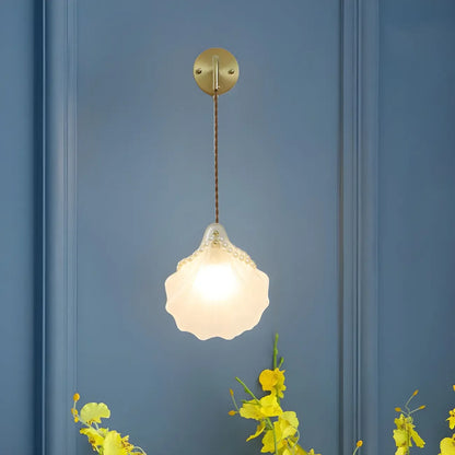 Applique murale en forme de coquillage avec chaînette pour salon