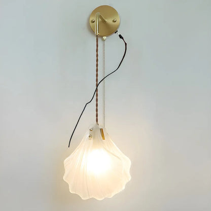 Applique murale en forme de coquillage avec chaînette pour salon