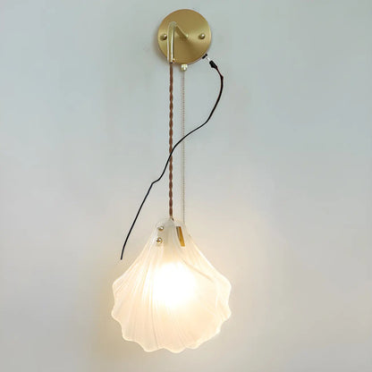 Applique murale en forme de coquillage avec chaînette pour salon