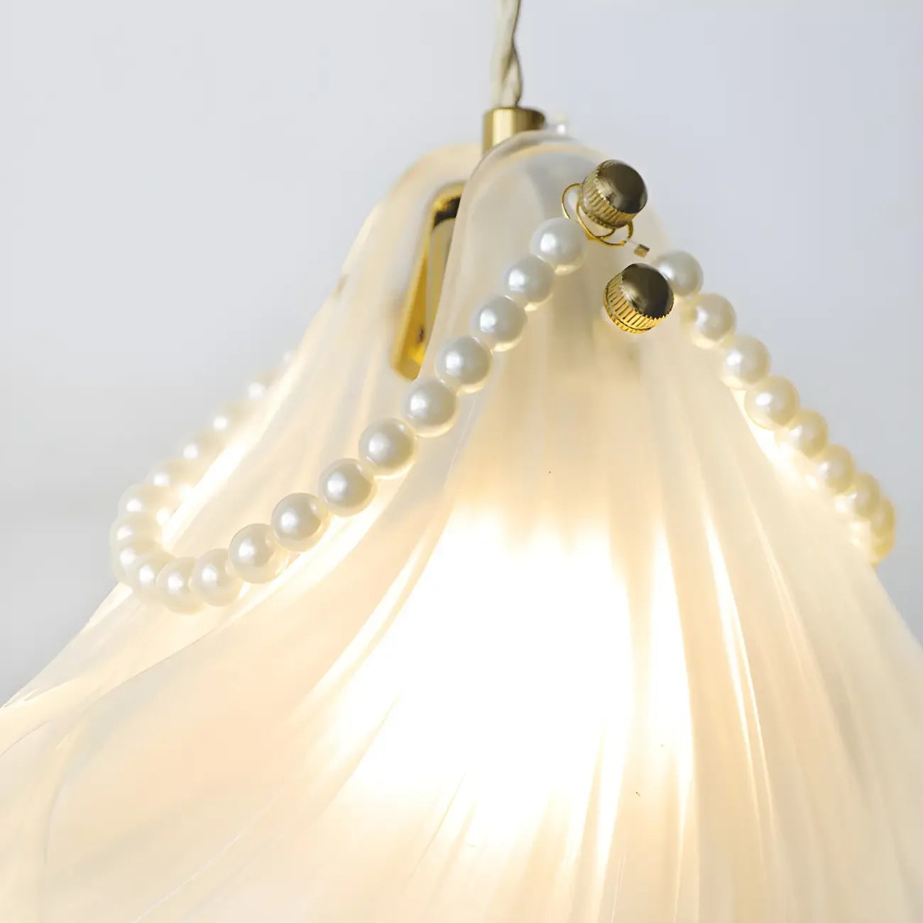 Applique murale en forme de coquillage avec chaînette pour salon