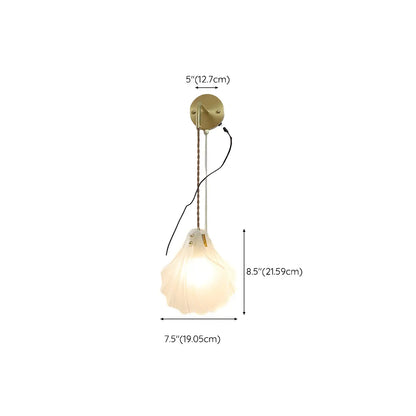 Applique murale en forme de coquillage avec chaînette pour salon