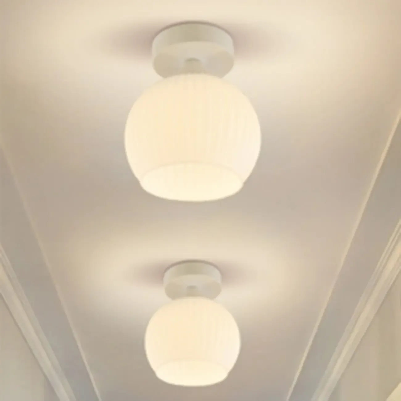 Plafonnier LED semi-encastré en verre moderne pour salon